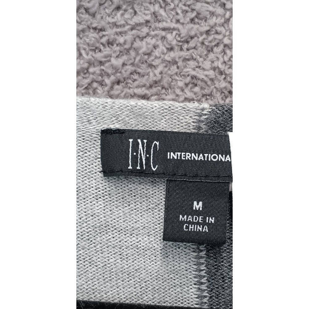 INC International Concepts Women M‎ Colorblock V Neck Sweater Black Gray Light - Picture 3 of 8
